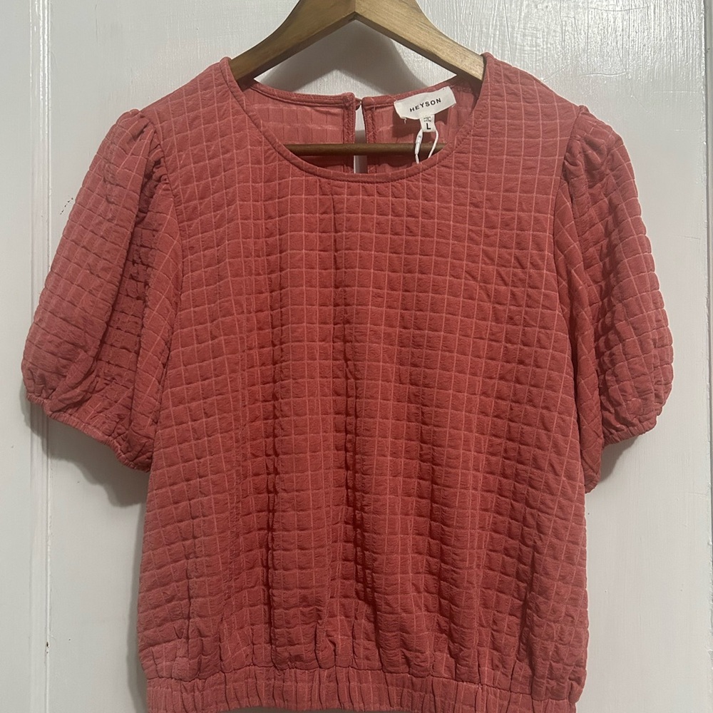 Universal Thread Pink Puff Sleeve Blouse & Pant Set
